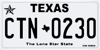 TX license plate CTN0230