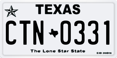 TX license plate CTN0331