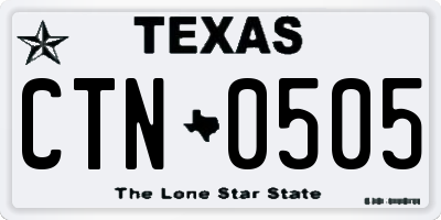 TX license plate CTN0505