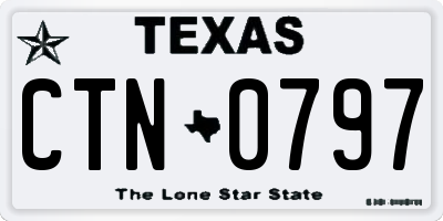TX license plate CTN0797