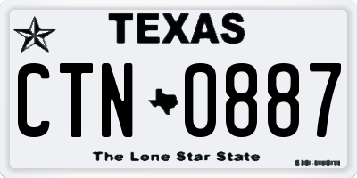 TX license plate CTN0887