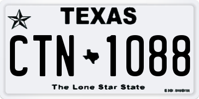 TX license plate CTN1088