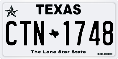 TX license plate CTN1748