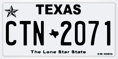 TX license plate CTN2071