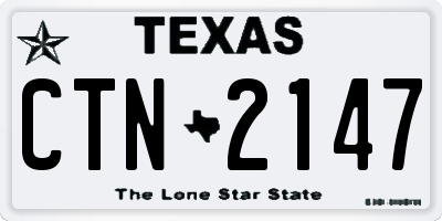 TX license plate CTN2147