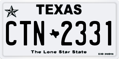 TX license plate CTN2331