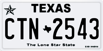 TX license plate CTN2543