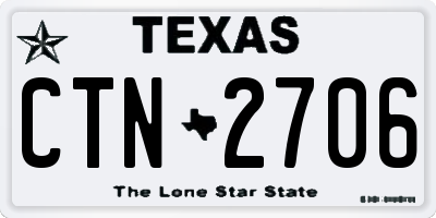 TX license plate CTN2706