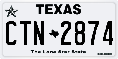 TX license plate CTN2874