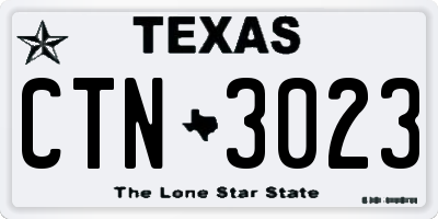TX license plate CTN3023