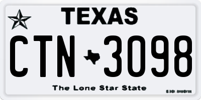 TX license plate CTN3098
