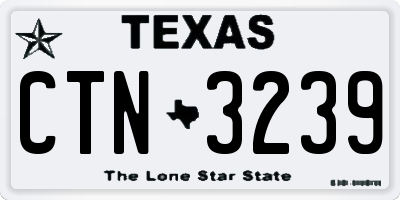 TX license plate CTN3239