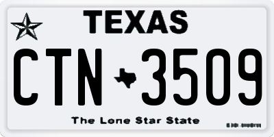 TX license plate CTN3509