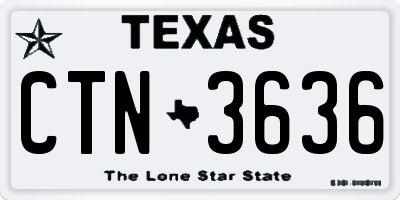 TX license plate CTN3636