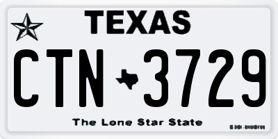 TX license plate CTN3729