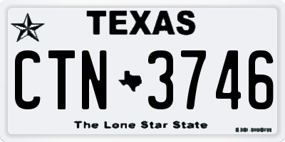 TX license plate CTN3746