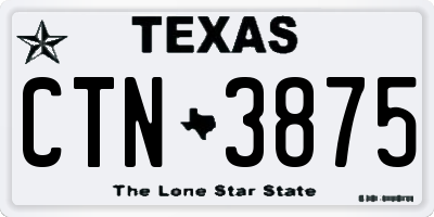 TX license plate CTN3875