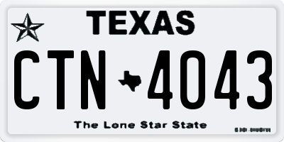 TX license plate CTN4043