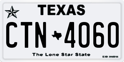 TX license plate CTN4060