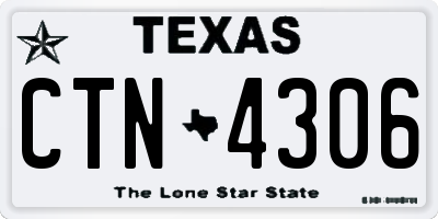 TX license plate CTN4306