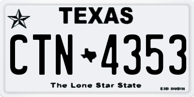 TX license plate CTN4353