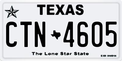 TX license plate CTN4605