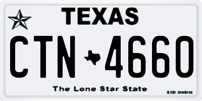 TX license plate CTN4660