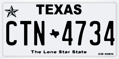 TX license plate CTN4734