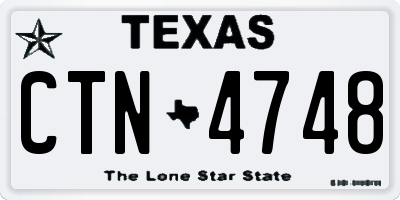 TX license plate CTN4748