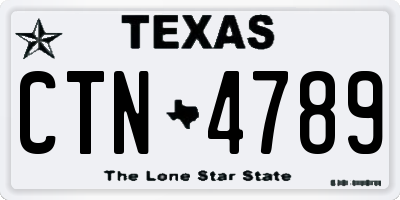 TX license plate CTN4789