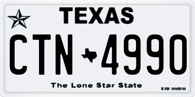 TX license plate CTN4990