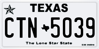 TX license plate CTN5039
