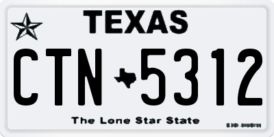 TX license plate CTN5312