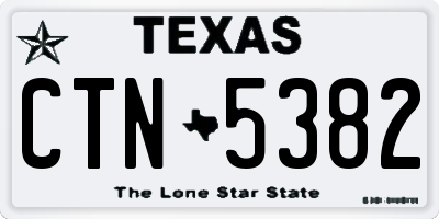TX license plate CTN5382