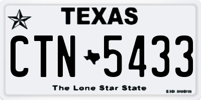 TX license plate CTN5433