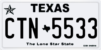 TX license plate CTN5533