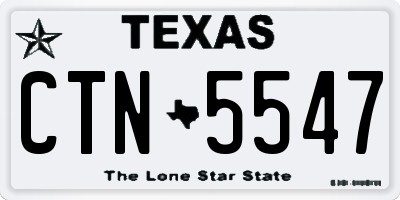 TX license plate CTN5547