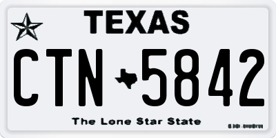 TX license plate CTN5842