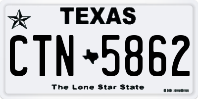 TX license plate CTN5862