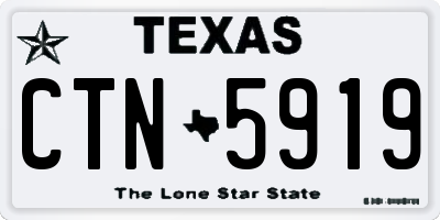 TX license plate CTN5919