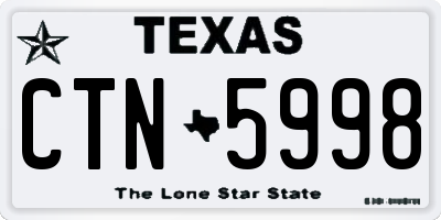 TX license plate CTN5998