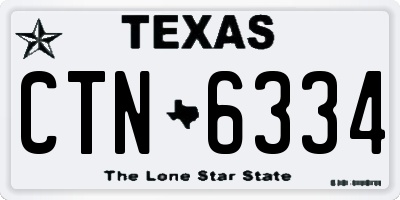 TX license plate CTN6334