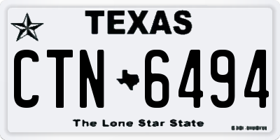 TX license plate CTN6494