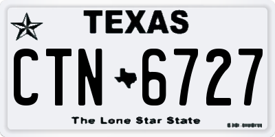 TX license plate CTN6727