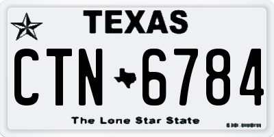 TX license plate CTN6784