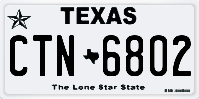 TX license plate CTN6802