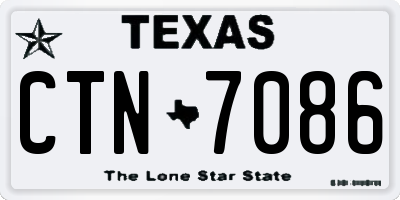 TX license plate CTN7086