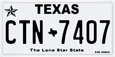TX license plate CTN7407