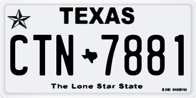 TX license plate CTN7881