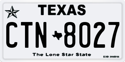 TX license plate CTN8027